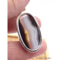 Pendentif Agate noire à bandes oval facetté - Bijoux en Agate Noire à bandes