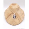 Pendentif Agate noire à bandes oval facetté Pendentifs pierres naturelles XV3.4