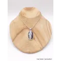 Pendentif Agate noire à bandes oval facetté - Bijoux en Agate Noire à bandes
