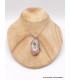 Pendentif Rhodochrosite sur Pyrite forme ovale Pendentifs pierres naturelles XV19.2