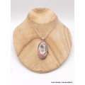 Pendentif Rhodochrosite sur Pyrite forme ovale Pendentifs pierres naturelles XV19.2