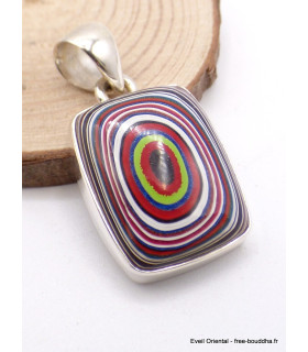 Pendentif authentique Agate Detroïte vert pomme rouge