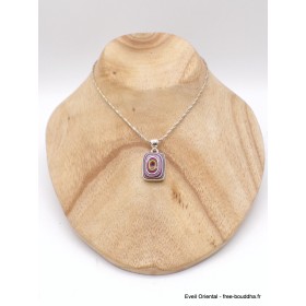 Pendentif authentique Agate Detroïte vert pomme rouge Pendentifs pierres naturelles XV17.6