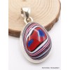 Pendentif Fordite Agate Detroïte oval rouge bleu Pendentifs pierres naturelles XV17.7