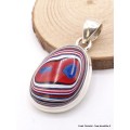 Pendentif Fordite Agate Detroïte oval rouge bleu Pendentifs pierres naturelles XV17.7