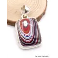 Pendentif Agate de Detroit rouge noir - Pendentifs pierres naturelles