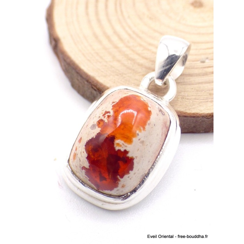 Pendentif Opale mexicaine Opale de feu orange Pendentifs pierres naturelles XV30.6