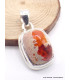 Pendentif Opale mexicaine de feu orange Pendentifs pierres naturelles XV30.6