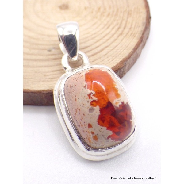 Pendentif Opale mexicaine de feu orange Pendentifs pierres naturelles XV30.6