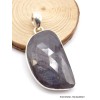 Grand Pendentif Saphir noir africain facetté asymétrique Pendentifs pierres naturelles XV34.2