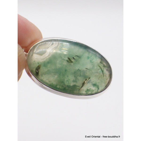 Pendentif Mtorolite ou Emeraude sur Chrysoprase ovale Pendentifs pierres naturelles XV33.2