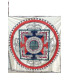 Nappe tibétaine en coton brodé rouge bleu Tentures tibétaines Bouddha NTK5