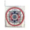 Nappe tibétaine en coton brodé rouge bleu Tentures tibétaines Bouddha NTK5