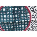 Nappe tibétaine en coton brodé rouge bleu Tentures tibétaines Bouddha NTK5