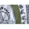 Nappe tibétaine en coton brodé écru kaki bordeau Tentures tibétaines Bouddha NTK6