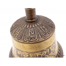 Grosse cloche tibétaine de cérémonie 21 cm bronze cuivre Objets rituels bouddhistes DOVAJ23