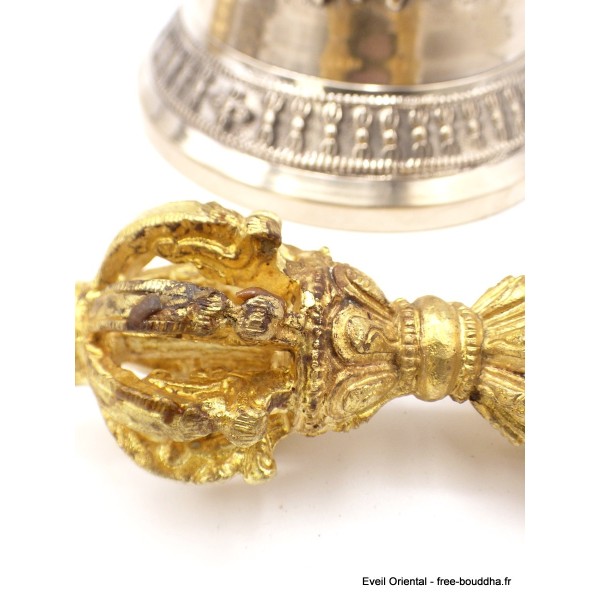 Grosse cloche tibétaine de cérémonie 19 cm Objets rituels bouddhistes DOVAJ24