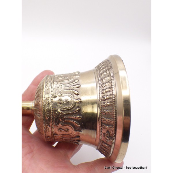 Grosse cloche tibétaine de cérémonie 19 cm Objets rituels bouddhistes DOVAJ24