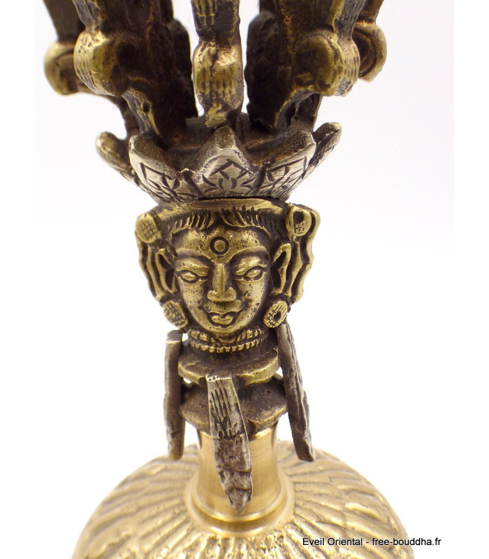 Cloche tibétaine et dorjé 8 branches 18 cm Objets rituels bouddhistes CEDOR11
