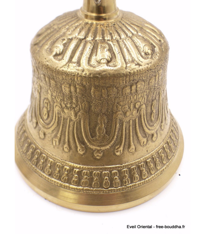 Cloche tibétaine et dorjé 8 branches 18 cm Objets rituels bouddhistes CEDOR11