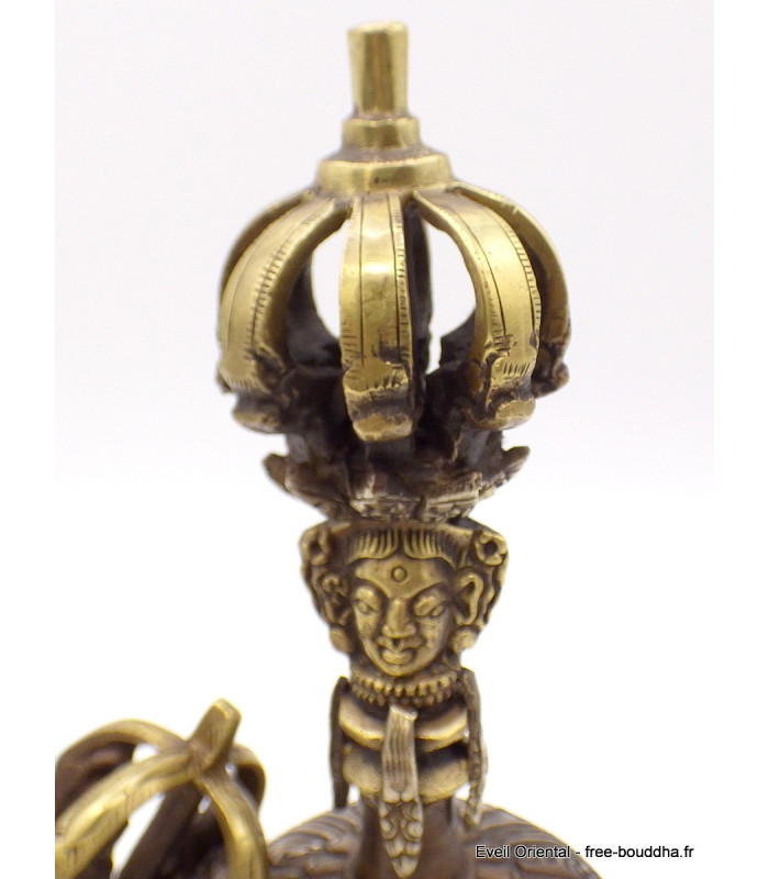 Cloche tibétaine et dorjé 8 branches 18 cm-ah Objets rituels bouddhistes DOVAJ25