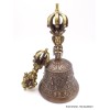 Cloche tibétaine et dorjé 8 branches Bouddhas et mantras Cloches et dorjé tibétains DOVAJ26