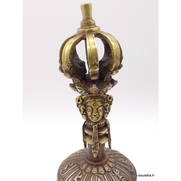 Cloche tibétaine et dorjé 8 branches Bouddhas et mantras Cloches et dorjé tibétains DOVAJ26