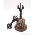Cloche tibétaine et dorjé 12,5 cm avec mantra Cloches et dorjé tibétains CLO7