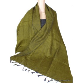Châle ethnique laine de Yak vert kaki Châles laine de yak CPLY125