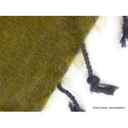 Châle ethnique laine de Yak vert kaki Nos Châles CPLY125