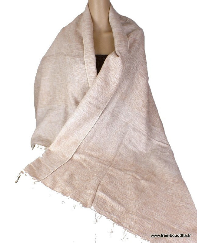 Châle ethnique laine de Yak écru Châles laine de yak CPLY128