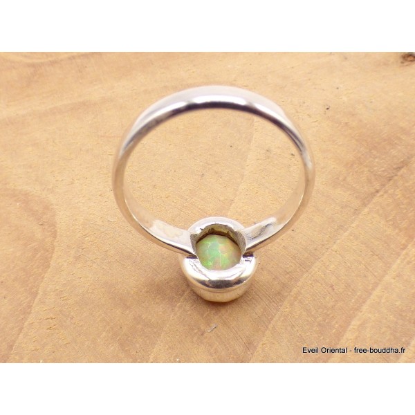 Bague Opale Ethiopienne facettée orange verte taille 56/57 Bijoux en Opales AW4.1