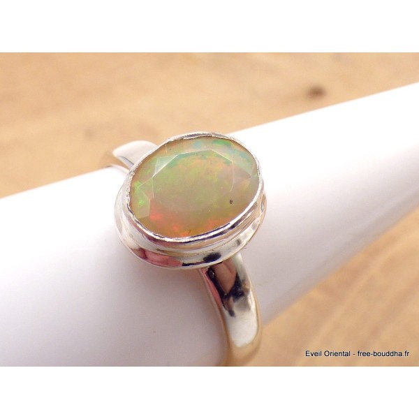 Bague Opale Ethiopienne facettée orange verte taille 56/57 Bijoux en Opales AW4.1