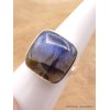 Bague Labradorite bleu carrée taille 60/61 Bijoux en Labradorite XV54.10