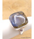 Bague Labradorite bleu carrée taille 60/61 Bijoux en Labradorite XV54.10