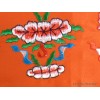 Tenture tibétaine dessus de porte Signes Auspicieux orange Objets rituels bouddhistes TSA9