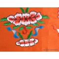 Tenture tibétaine dessus de porte Signes Auspicieux orange Objets rituels bouddhistes TSA9