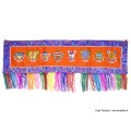 Tenture tibétaine dessus de porte Signes Auspicieux orange Objets rituels bouddhistes TSA9