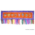 Tenture tibétaine dessus de porte Signes Auspicieux orange - Tentures bouddhistes