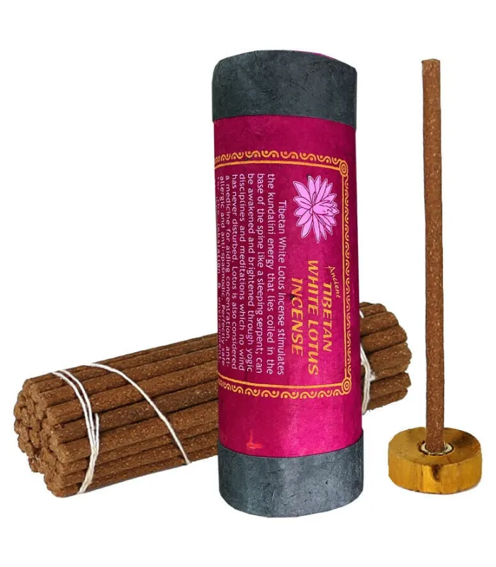 Encens tibétain Lotus Blanc - Sagresse Spirituelle, clarté mentale - Encens tibétains, accessoires