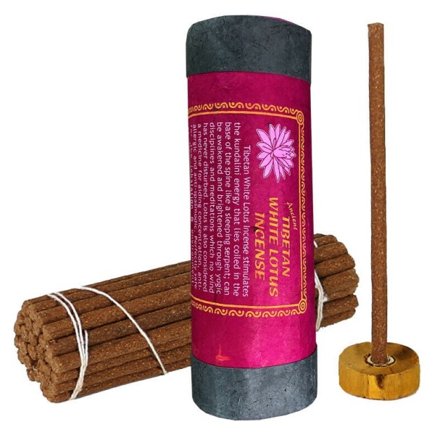 Encens tibétain ancien Fleurs Lotus Blanc Encens tibétains, accessoires INT85G
