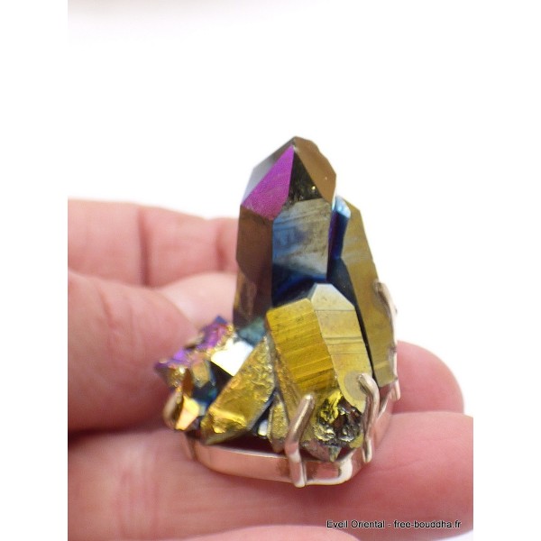 Gros pendentif Cristal de Roche Aura Pendentifs pierres naturelles AW5
