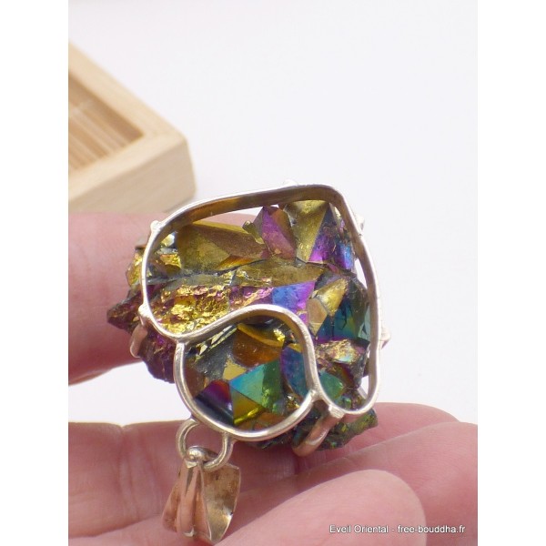 Gros pendentif Cristal de Roche Aura Pendentifs pierres naturelles AW5