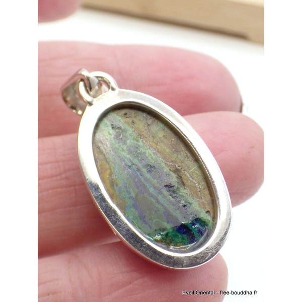 Pendentif Malachite sur Azurite turquoise rouille Pendentifs pierres naturelles AW12.2
