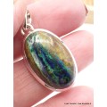 Pendentif Malachite sur Azurite turquoise rouille Pendentifs pierres naturelles AW12.2