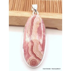 Grand pendentif Rhodochrosite qualité AAA oval allongé Pendentifs pierres naturelles AW18.1