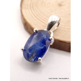 Pendentif Cyanite bleue facetté oval Pendentifs pierres naturelles AW19