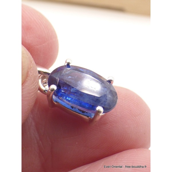 Pendentif Cyanite bleue facetté oval Pendentifs pierres naturelles AW19