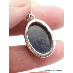 Pendentif argent oval en Vivianite bleue Bijoux en Vivianite AW22.1