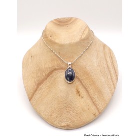 Pendentif argent oval en Vivianite bleue Bijoux en Vivianite AW22.1
